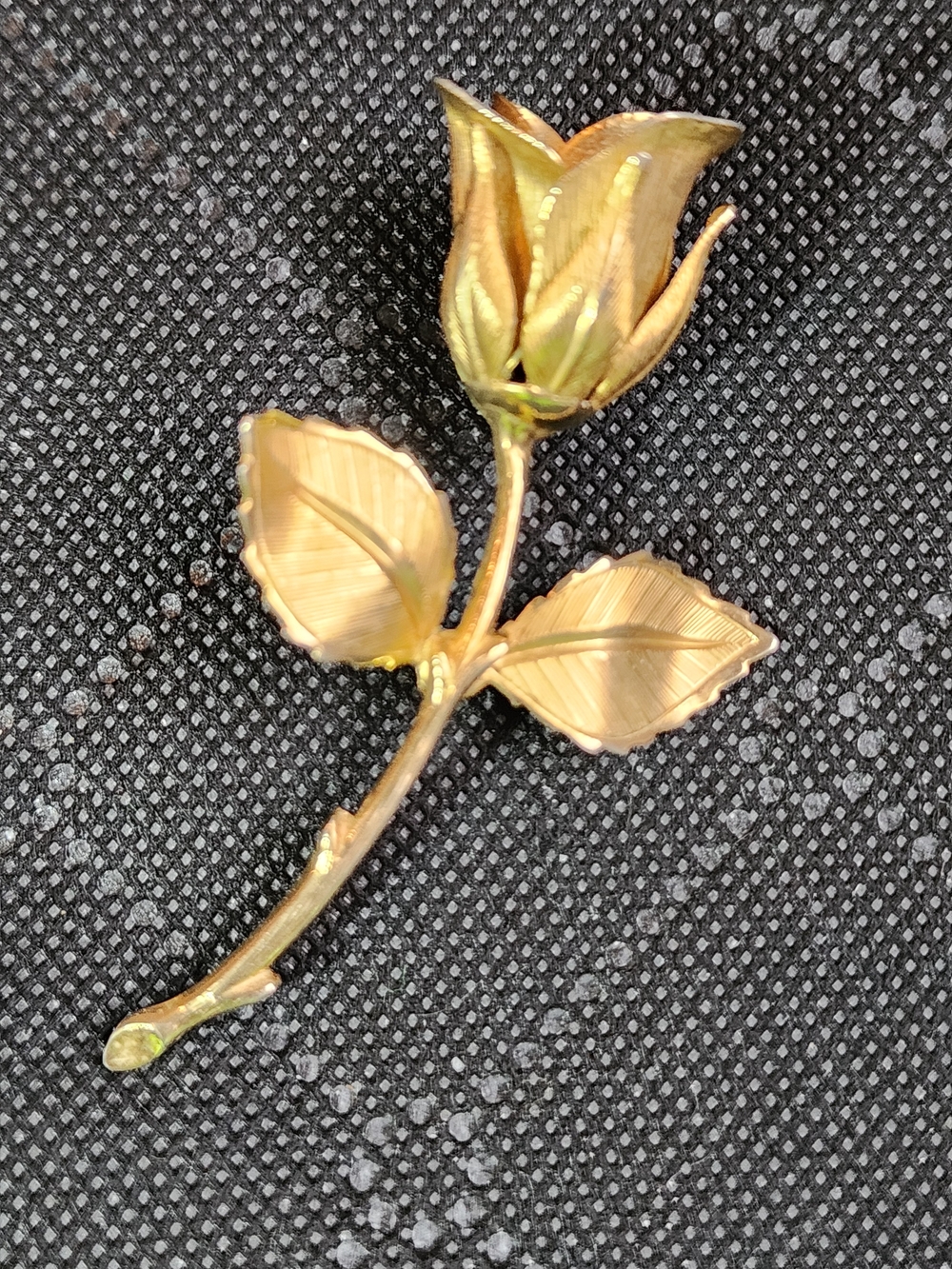 Gold-Tone Rose Brooch Pin